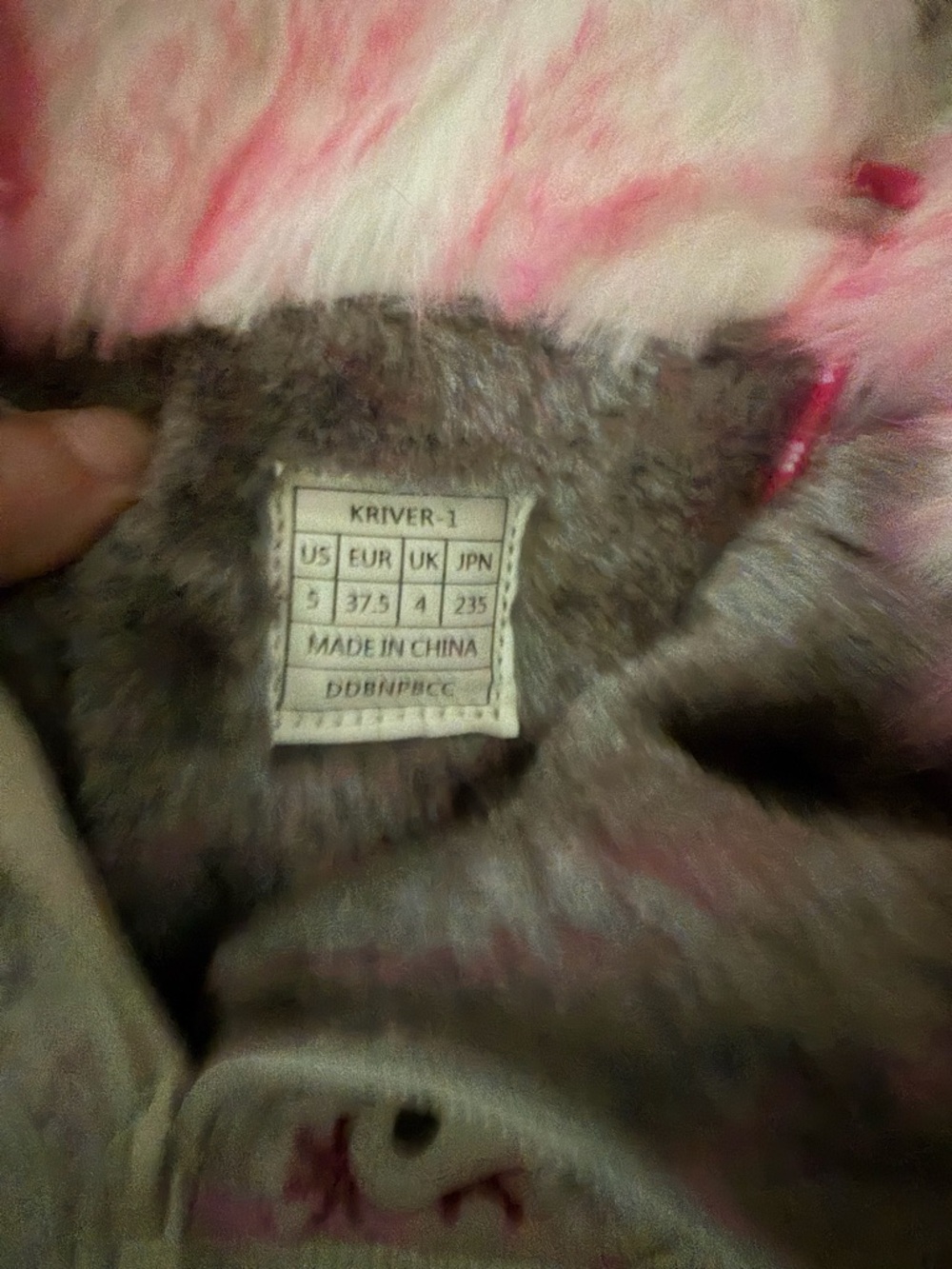 KRIVER-1 Faux Fur Lined Pink and Gray Jacket
